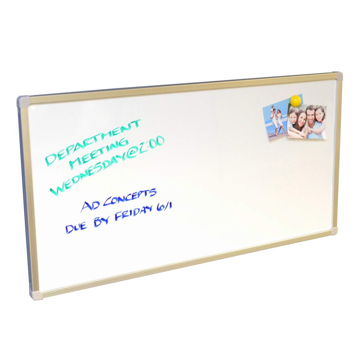 Ultimate Office 34 1/2 inches x 17 3/4 inches Ultra-Slim Workstation Magnetic Whiteboard can be Mounted Horizontally or Vertically. Wall Rail Allows for Easy Mounting and Removal